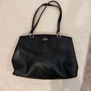COACH Black Leather Carryall